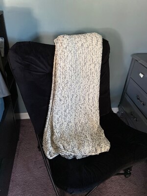 Hand Knit Blanket, Knitted Afghan, Warm Throw Blanket - image5